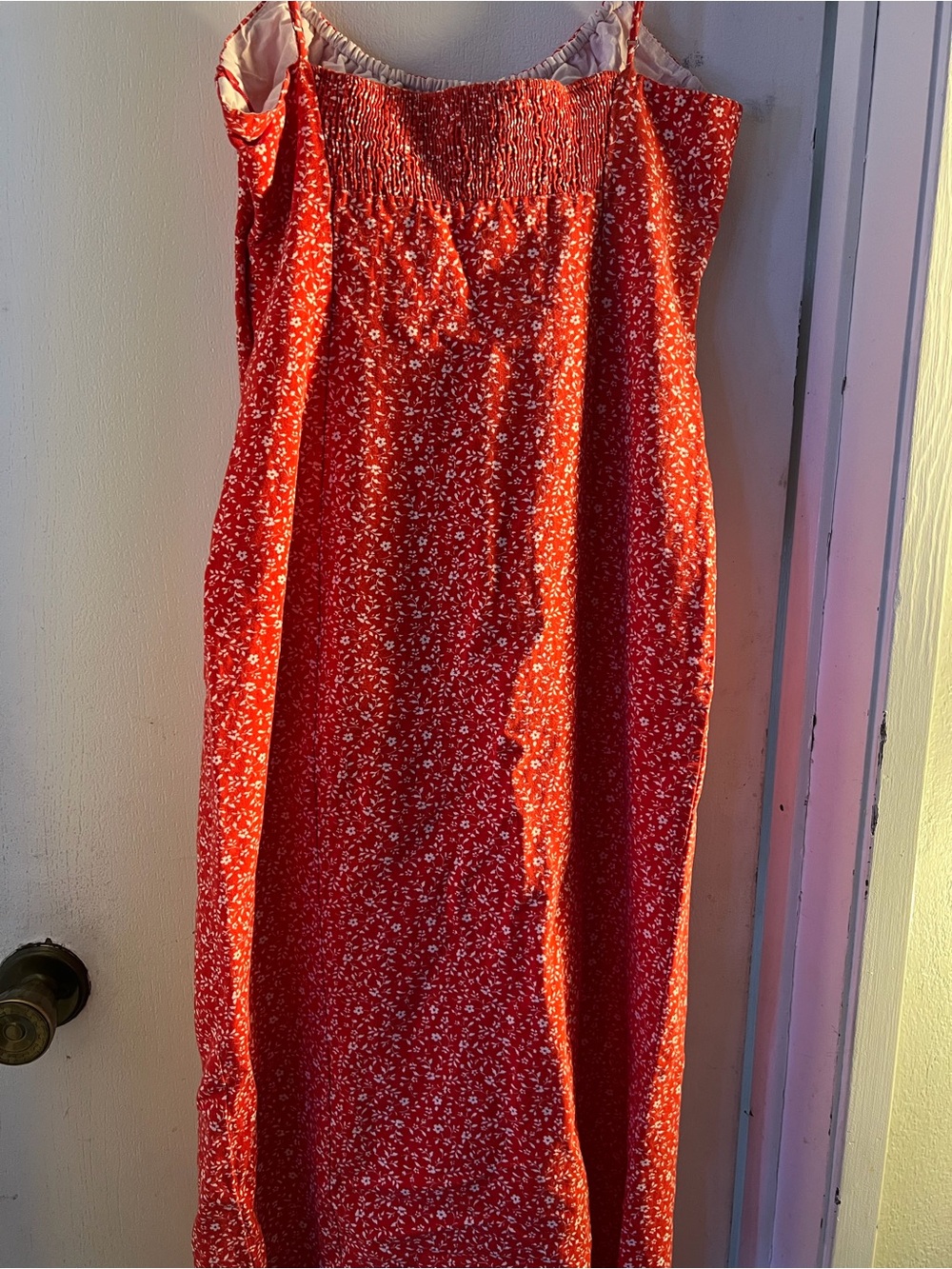 Zara Red Floral Smocked Sundress